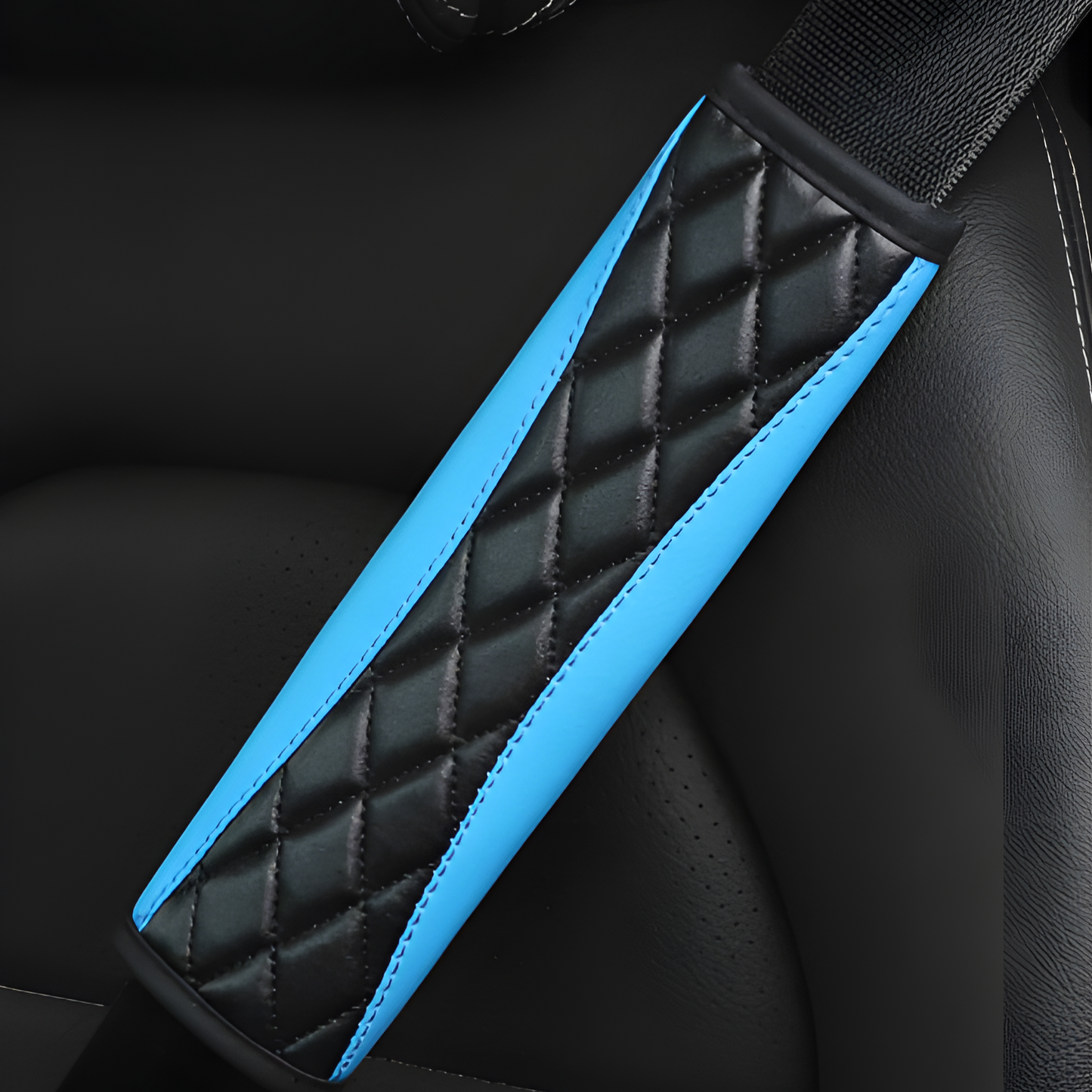 1pc 3D Embroidery Faux Sheepskin Seat Belt Shoulder Pad For Car