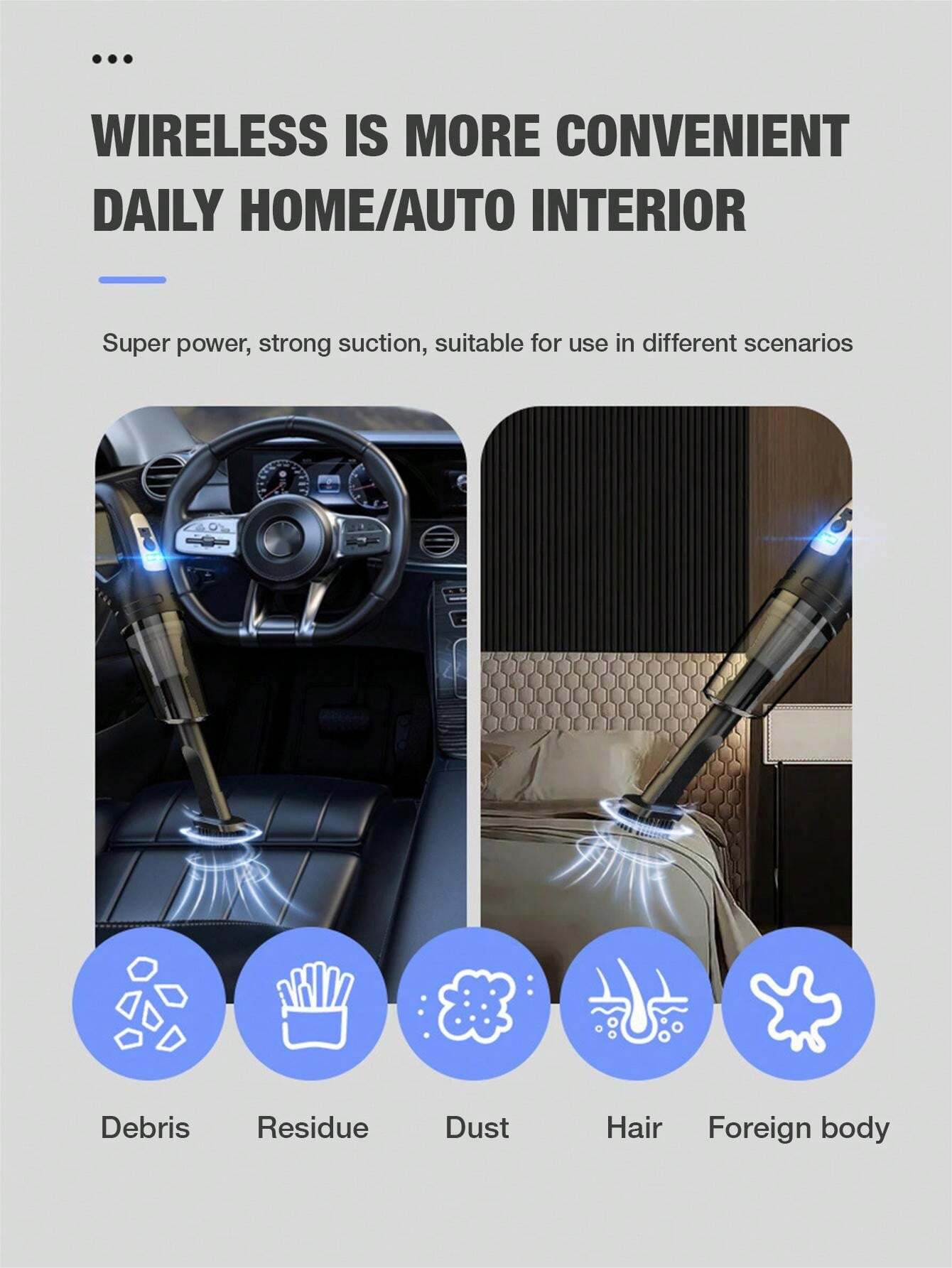 1pc 120W High-Power But Mini Cordless Vacuum Cleaner