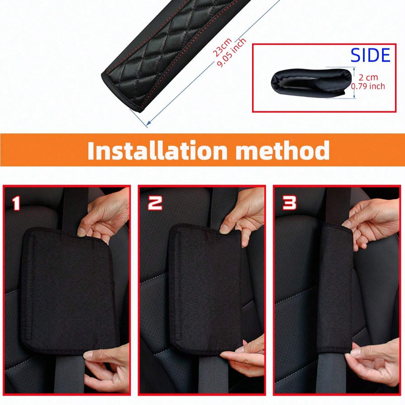 1pc 3D Embroidery Faux Sheepskin Seat Belt Shoulder Pad For Car