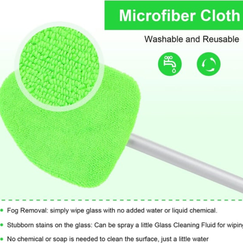 🔥Microfiber Car Windshield Cleaning Tool with Extendable Handle
