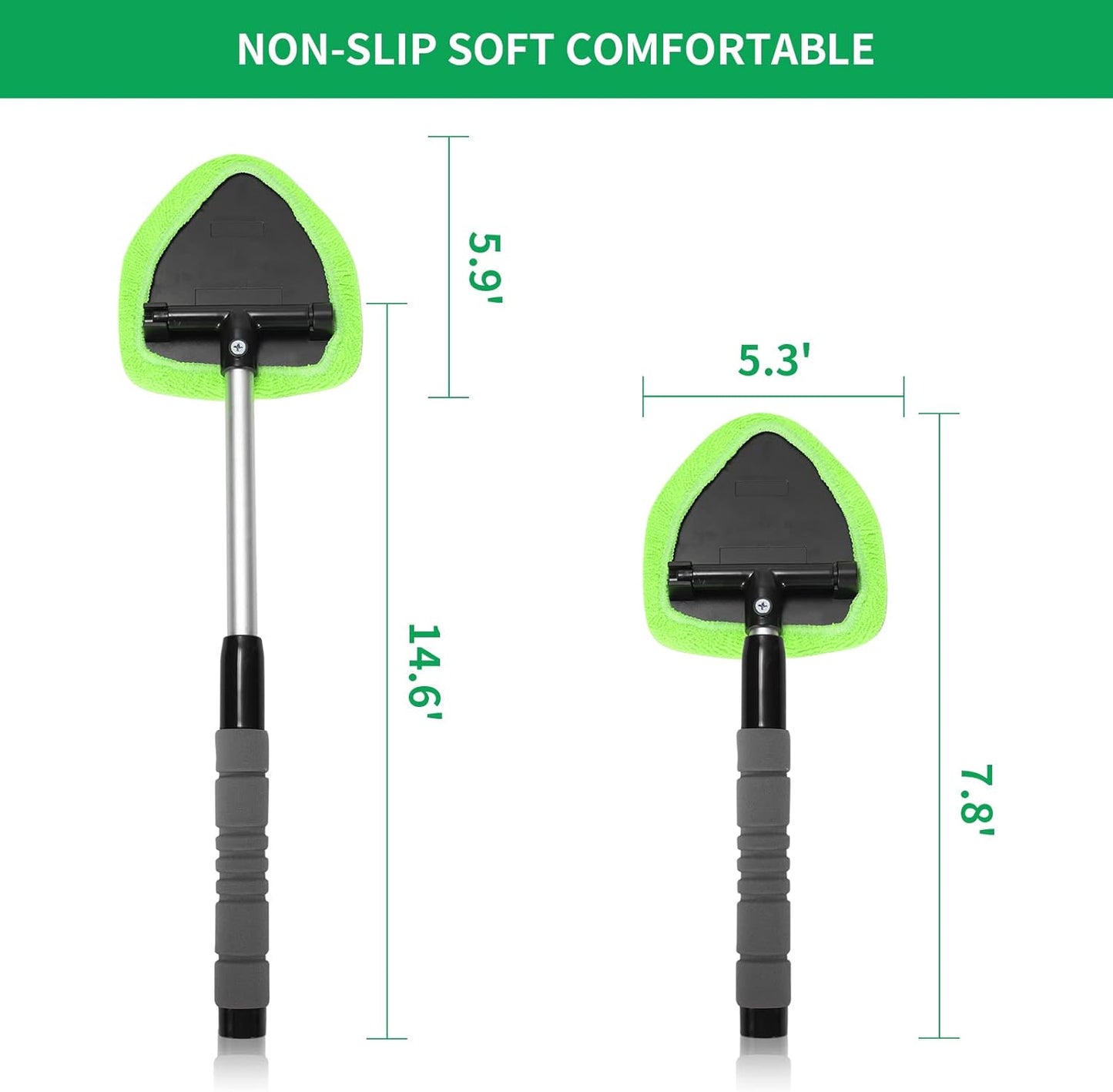 Microfiber Car Windshield Cleaning Tool with Extendable Handle