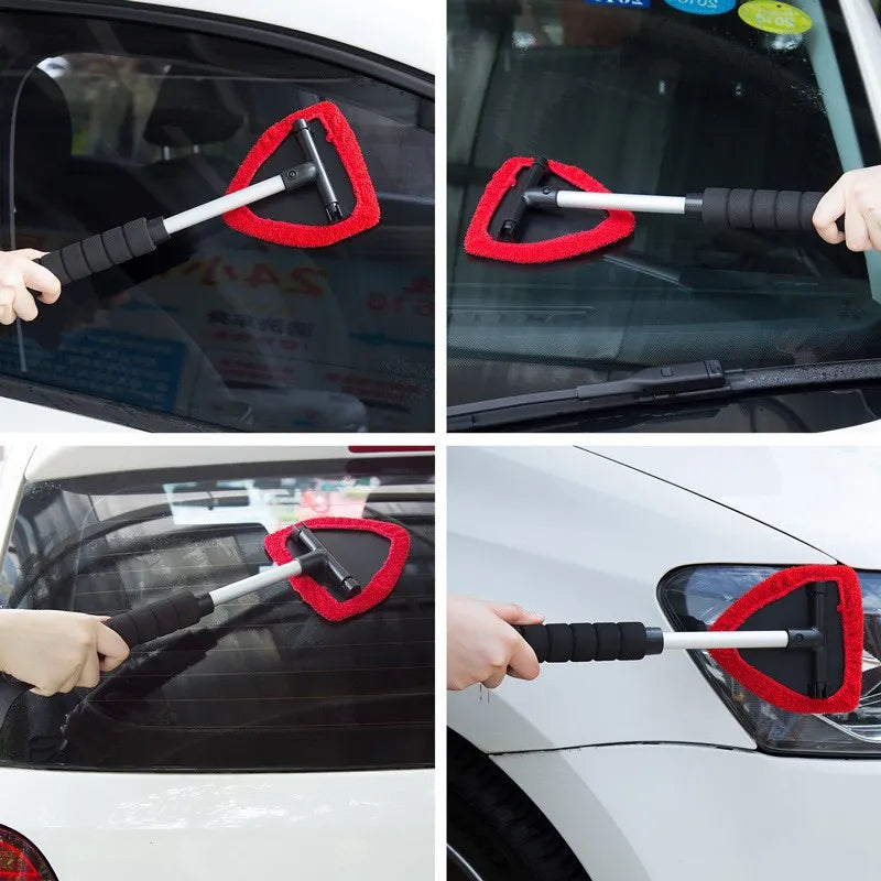Microfiber Car Windshield Cleaning Tool with Extendable Handle