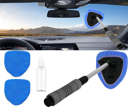 🔥Microfiber Car Windshield Cleaning Tool with Extendable Handle