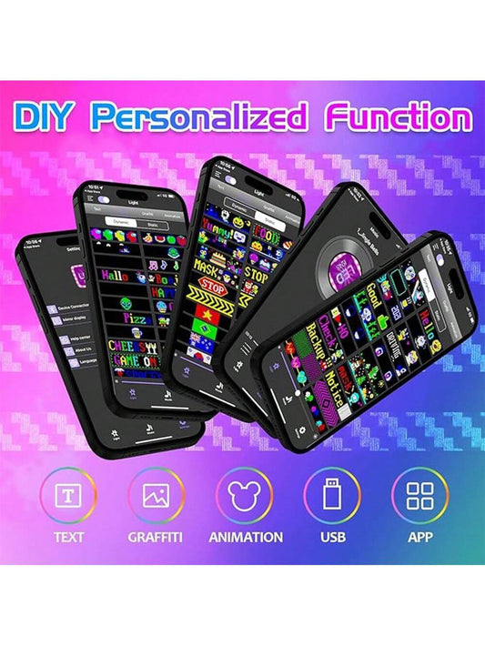 LED Sign, LED Matrix Pixel Panel, 7"X3" Flexible LED Car Sign Matrix Panel USB 5V Bluetooth App Control