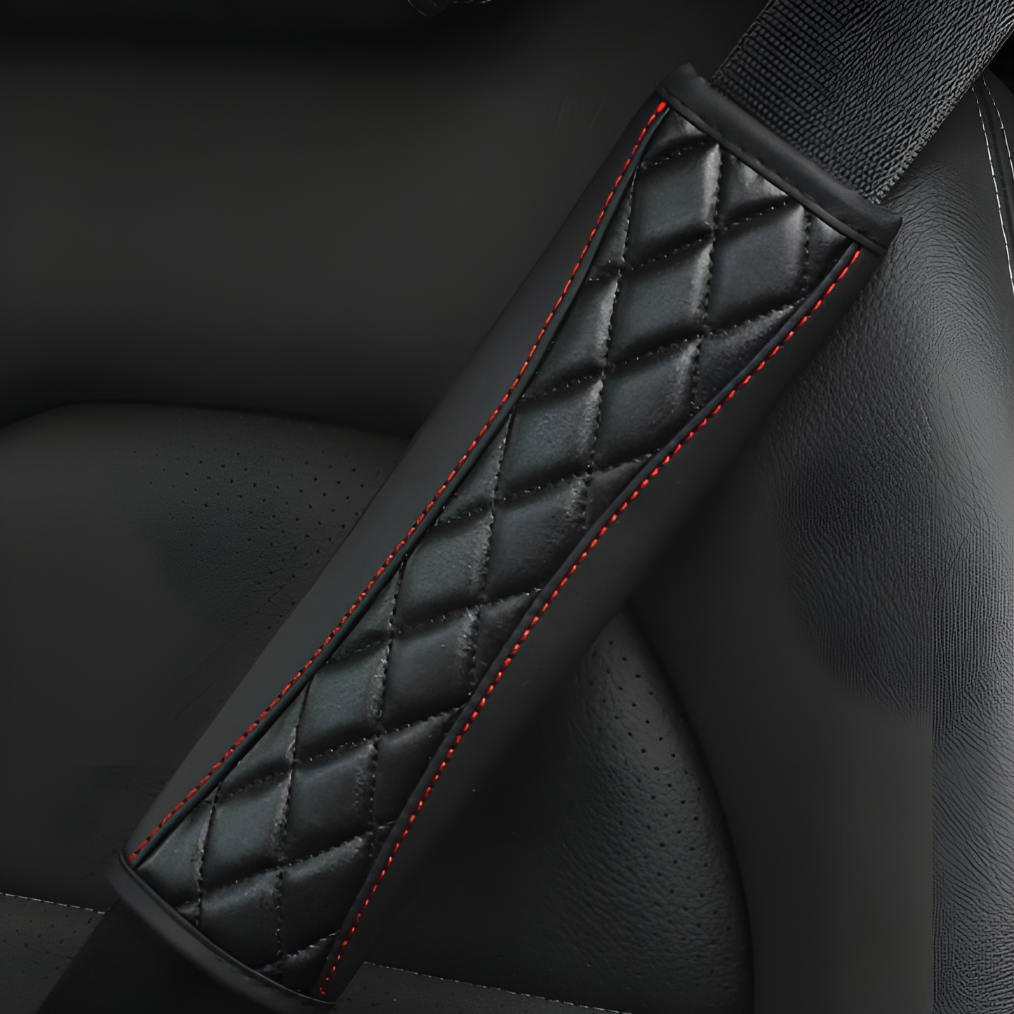 1pc 3D Embroidery Faux Sheepskin Seat Belt Shoulder Pad For Car