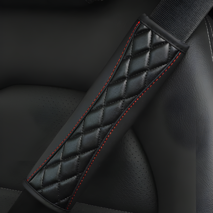 1pc 3D Embroidery Faux Sheepskin Seat Belt Shoulder Pad For Car