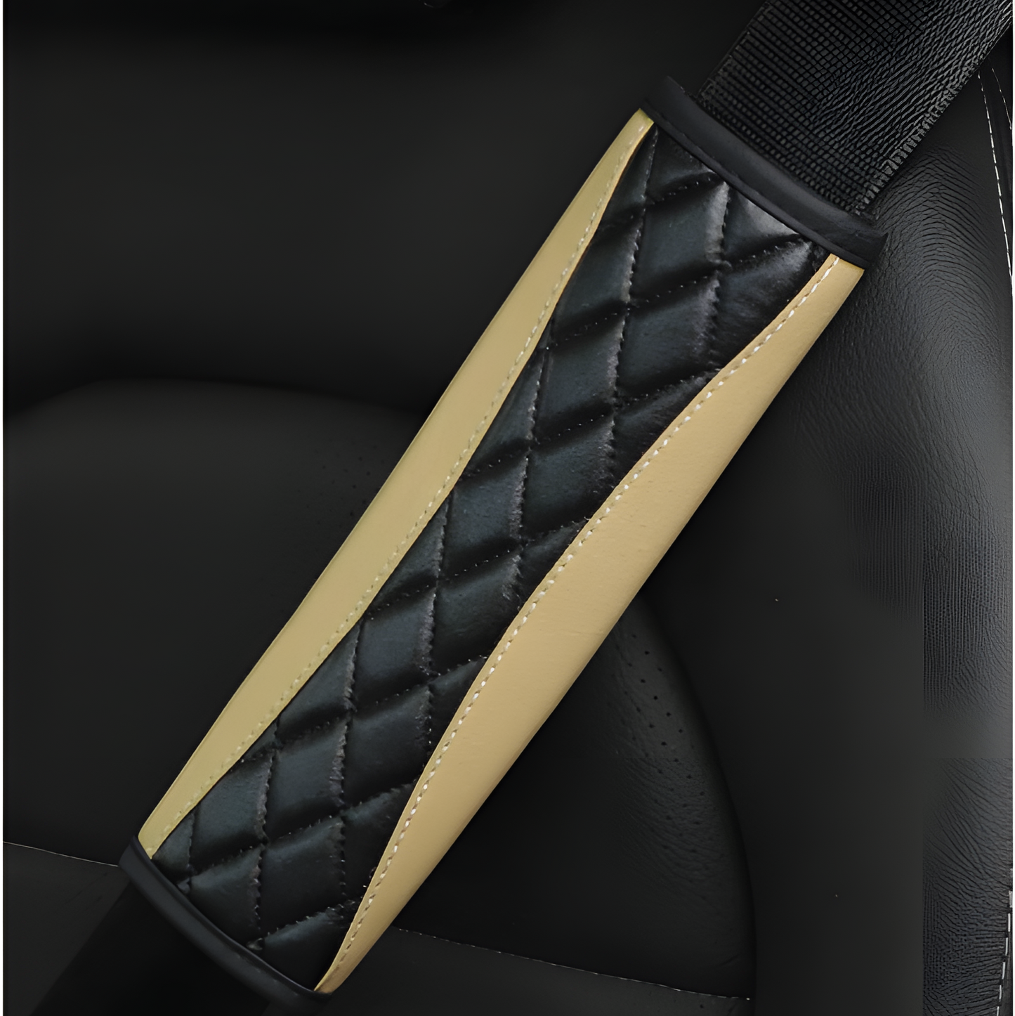 1pc 3D Embroidery Faux Sheepskin Seat Belt Shoulder Pad For Car